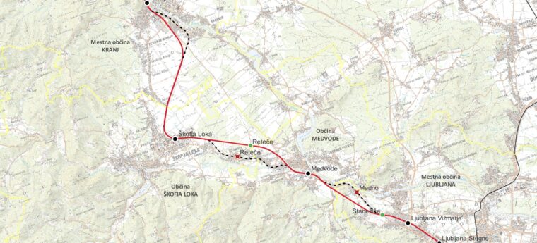 Javno objavljen predlog DPN za nadgradnjo železniške proge Ljubljana–Kranj/Naklo