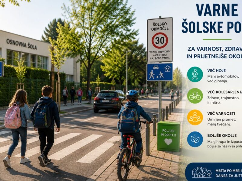 Koliko avtomobilov je preveč pred šolo? Kranj kaže, da obstaja drugačna pot